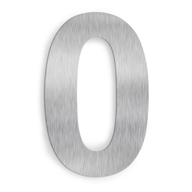Numéro de maison à fixation flottante 6 po, Argent, 0