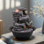 Fontaine cascade en résine 9,84 pouces avec boule Feng Shui Spinning - Décoration de bureau intérieure pour la maison et le bureau