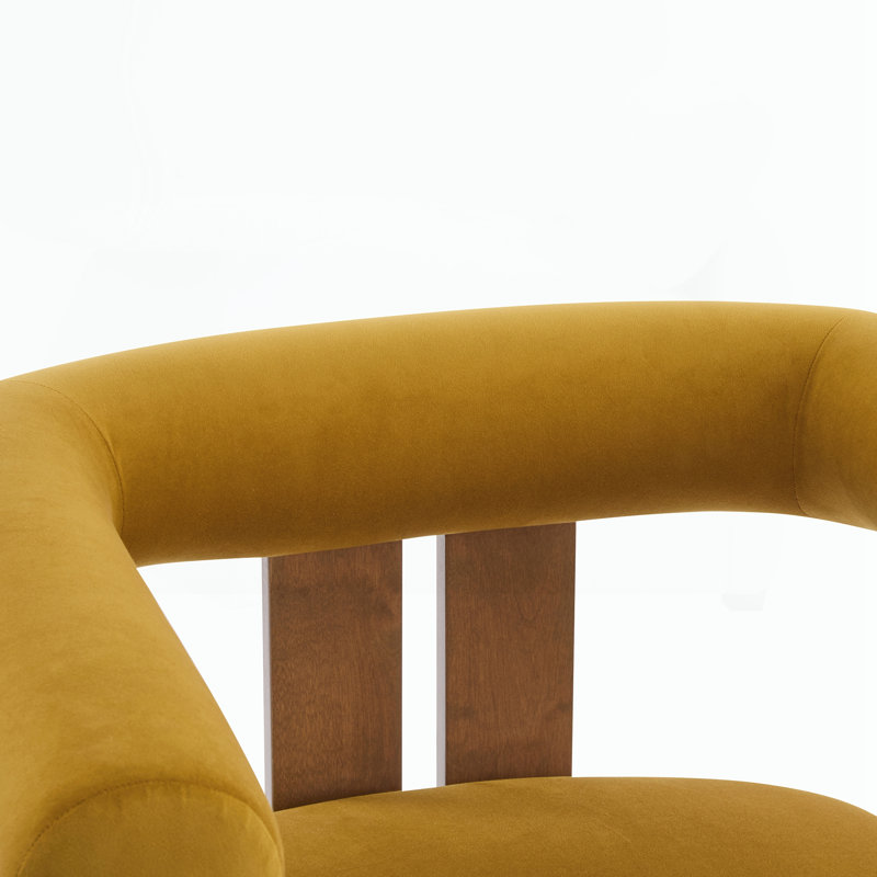 Chaise d'appoint moderne rembourrée avec accoudoirs ronds