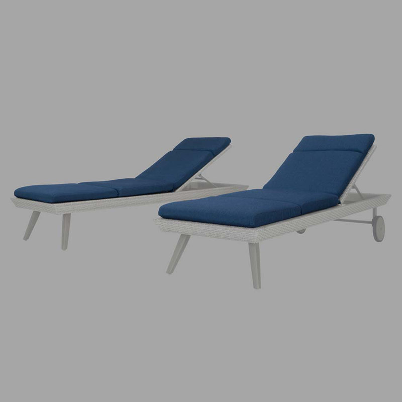 Winnie Sunbrella Outdoor 3'' Chaise Lounge Seat / Back Cushion, Laguna Blue