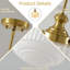 Suspension à une lumière de 27 cm de large avec verre opalin plissé blanc.-725510778