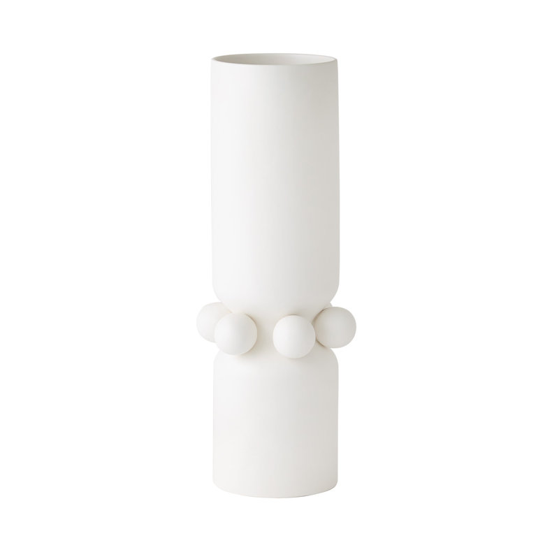 Hera Handmade Ceramic Table Vase, White, 20.75" H x 8" W x 8" D