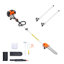 Gas Pole Saw, 43CC 2 Stroke Gas Powered Pole Saws with 12 in Cutting Bar, Cordless Tree Trimmer with Rotatable Head, 7.1 to 12 ft Extendable, Powerful Chainsaw for Tree Trimming Pruning