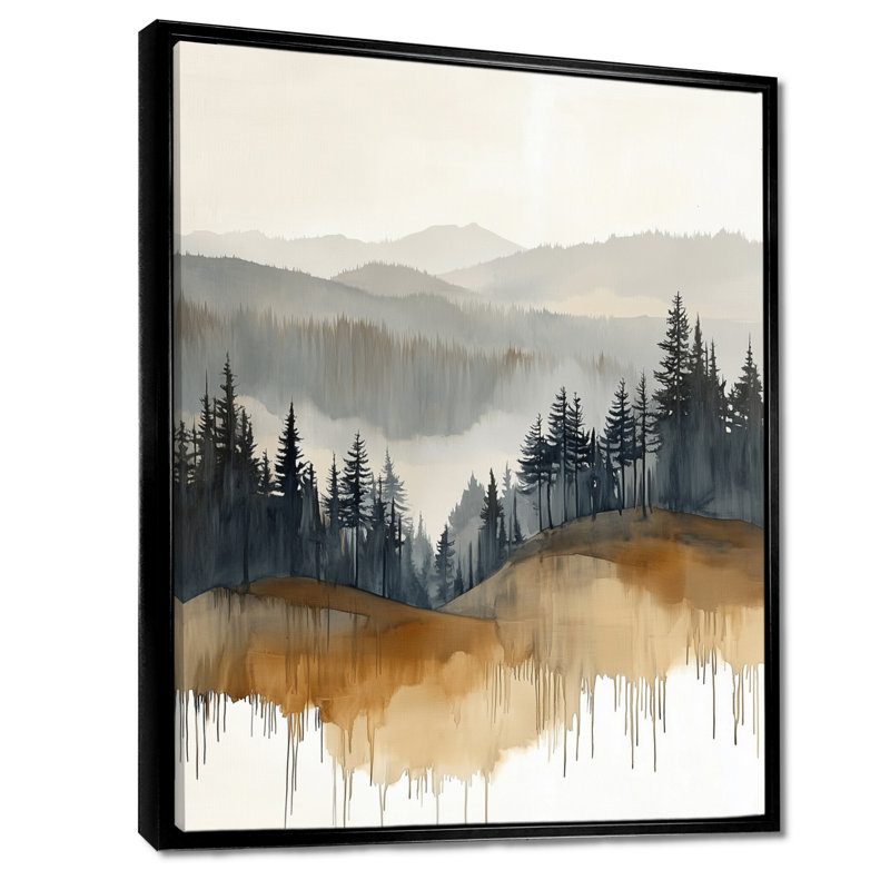 Muskell V - Toile encadrée « Montagnes de la Marine », H 40 po x l 30 po, Cadre flottant noir