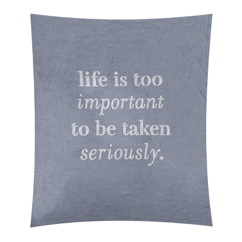 Tapisserie de levity et citation en polyester, H 27,5 po x l 37,5 po, Bleu / Blanc
