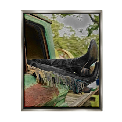 «Relaxing Cowgirl In Nature Floater Frame» par Jesse Keith sur