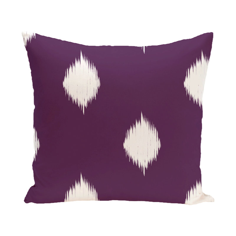 Geometric Reversible Throw Pillow, 20" H x 20" W, Purple