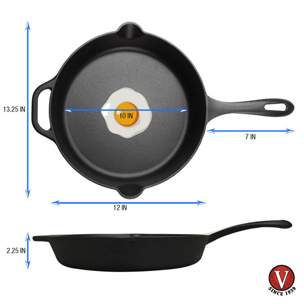 Cast Iron Skillet - 13.25” Dimensions & Drawings