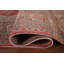 Tapis traditionnel rouge et rose à motif floral 9 x 13