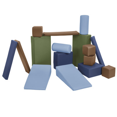 ECR4Kids SoftZone Soft Builder Blocks, Foam Shapes, 16-Piece -  ELR-0831-ET