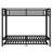 Queen over Queen Metal Bunk Bed with Twin Size Trundle-343380147