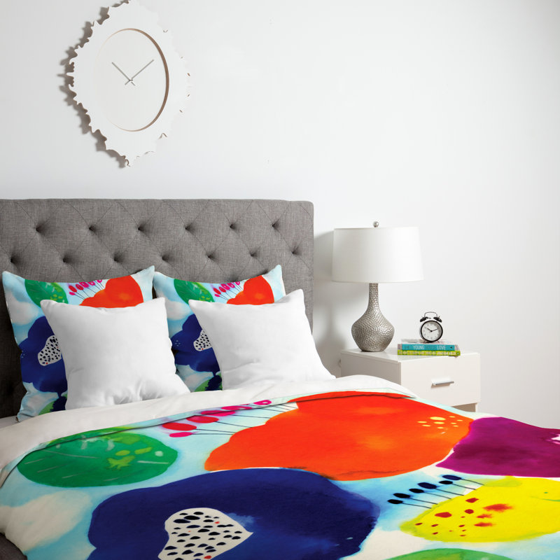 Housse de couette Big Flowers Floral, Housse de couette pour grand lit, Poids léger
