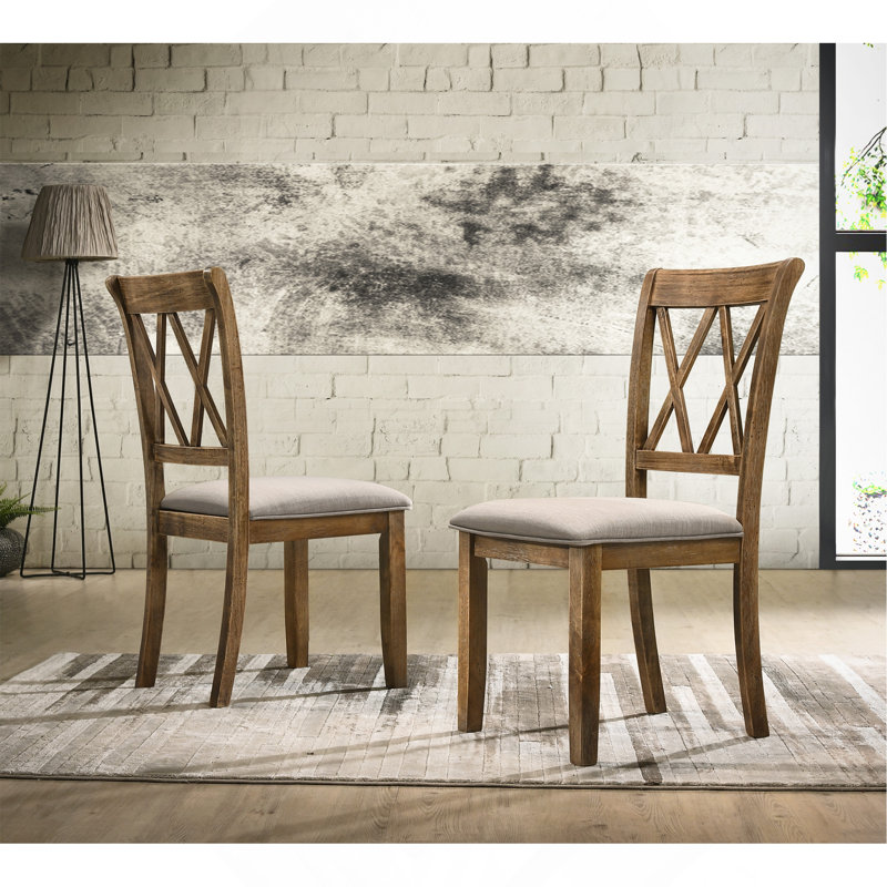 Ensemble de 2 chaises de salle à manger rembourrées Windvale, Brun
