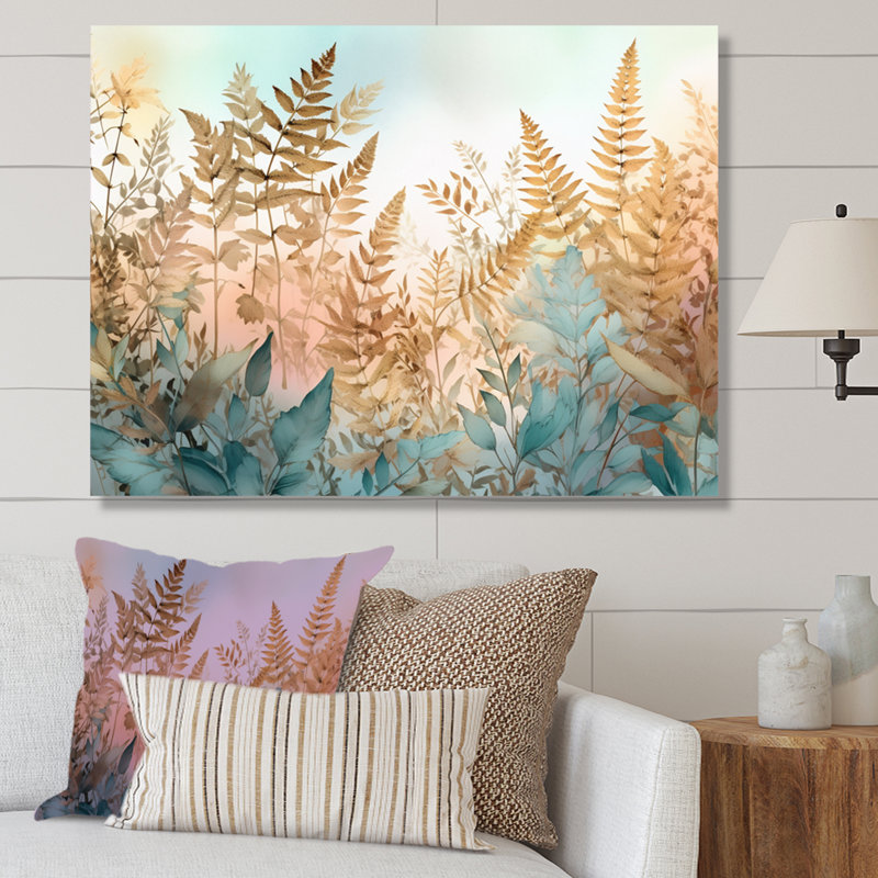 Annecliffe Fern Fantasia - impression, H 24 po x l 32 po x P 1 po, Toile tendue