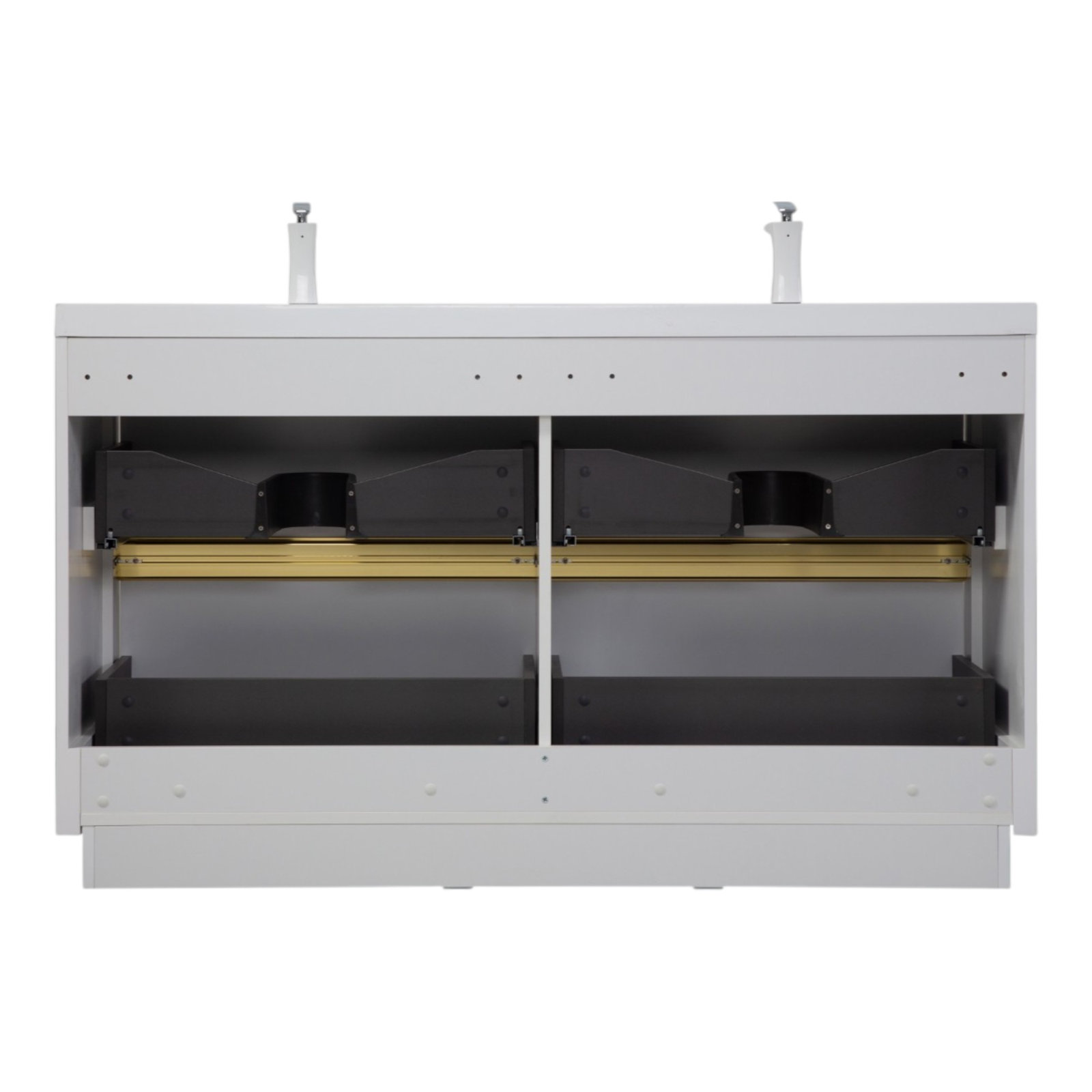 Beira 60" Double Bathroom Vanity, Glossy White