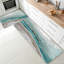 Tapis de cuisine bleu sarcelle et or à texture de marbre 2 pièces