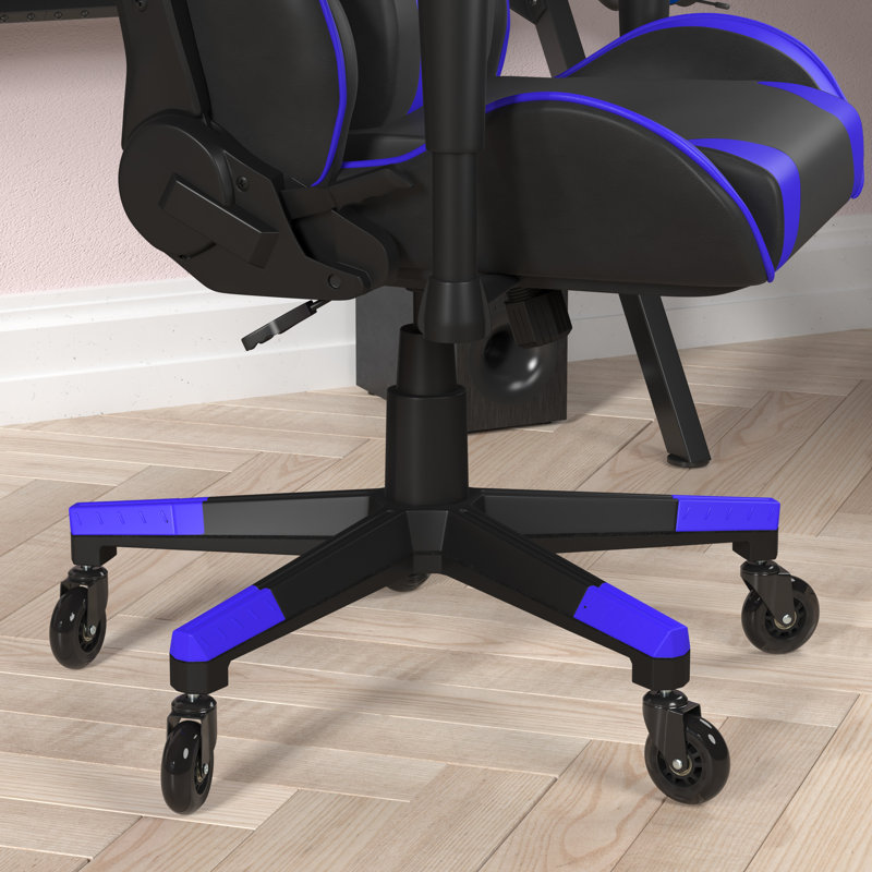 Fauteuil de jeu avec roulettes et dossier inclinable Kelig Office, Bleu