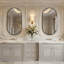Miroir mural ovale en métal, miroir de salle de bain moderne, miroir mural de meuble-lavabo décoratif pour la salle de bain, le vestibule et la chambre à coucher-605778130