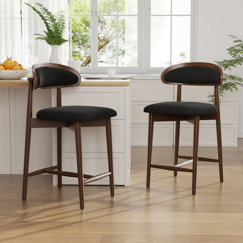 Upholstered Solid Wood Dining Chair With Footrest - Stylish And Comfortable Side Chair, Black