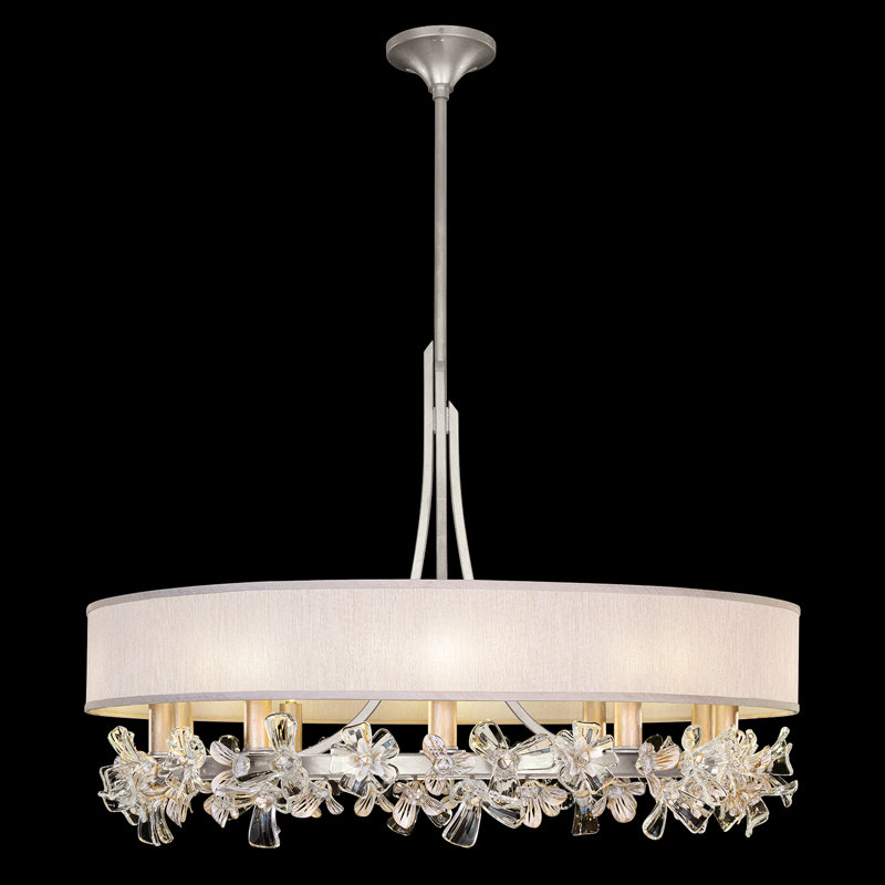 Lustre rond de 34,5 po Azu, Beige, Argent