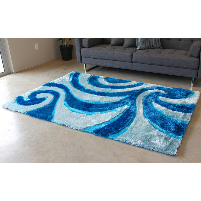 Tapis bleu/gris