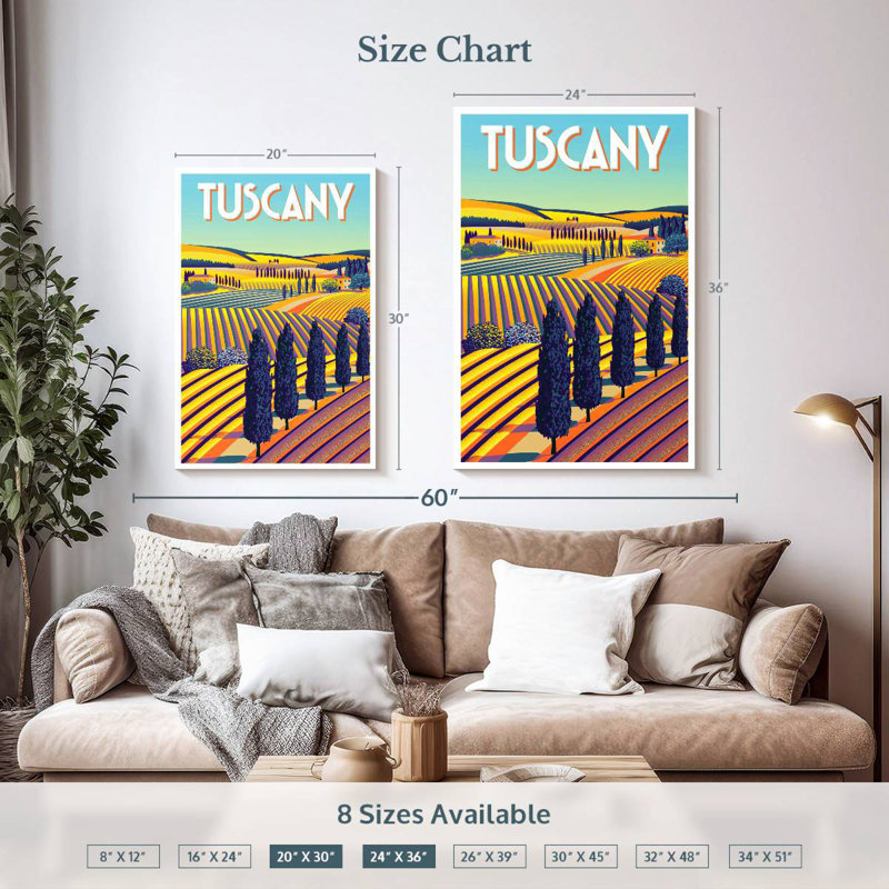 Affiche Aime Tuscany, H 36 po x l 24 po