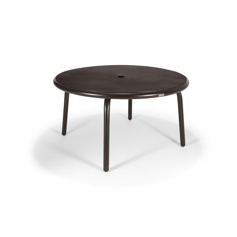 Holsen 54" Round KD Dining Table, Brown / Bronze