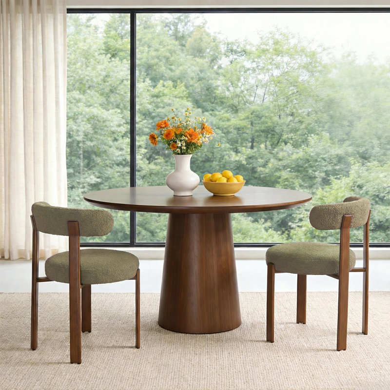 Absecon Boucle Upholstered Dining Side Chair with Metal Legs, Green