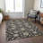 Machine Washable Indoor/Outdoor Segin ACN1149 Black Rug-109514215
