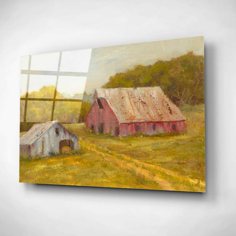 «Country Barns» par Marilyn Wendling, art mural en verre acrylique, H 16 po x l 24 po x P 0,2 po