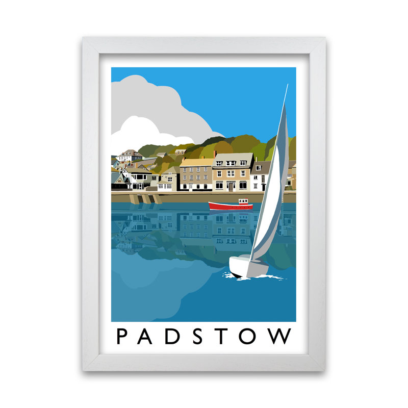 Padstow by Richard O'Neill - Single Picture Frame Print, 84.1 cm H x 59.4 cm W, White