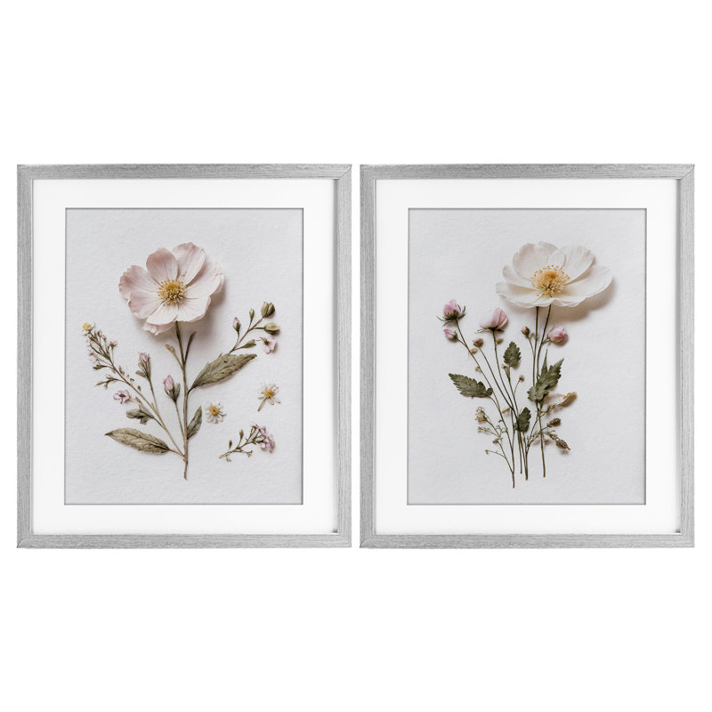 Ensemble de 2 impressions encadrées sous verre Minimal, Cadre de ferme gris, H 21 po x l 17 po