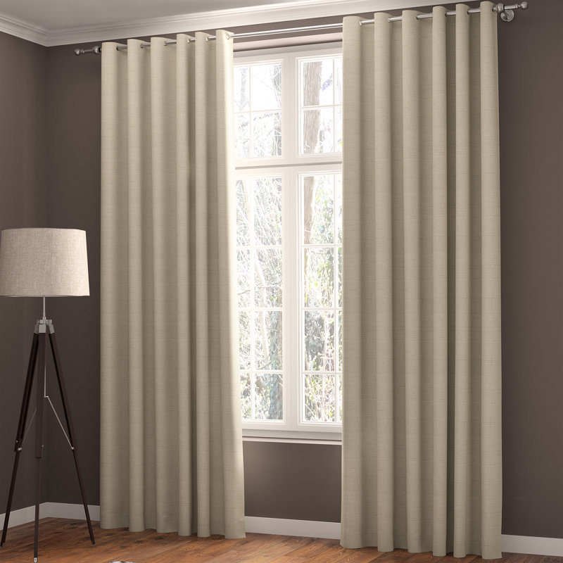 Shives Room Darkening Curtain Pair, Beige, 168 W x 137 D cm