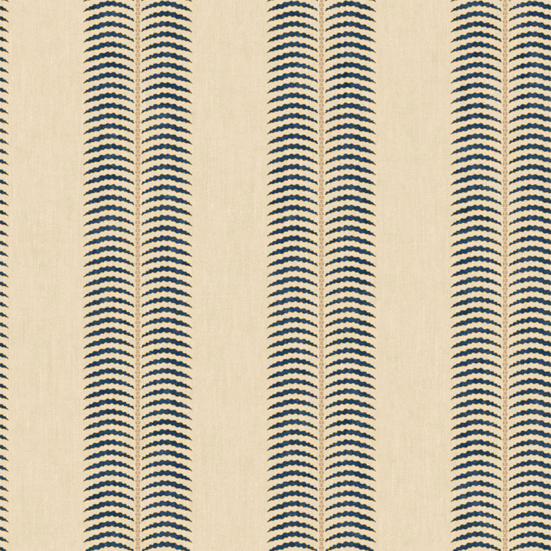 Joules Palm Leaf Stripe Blue Wallpaper, Cream/Blue