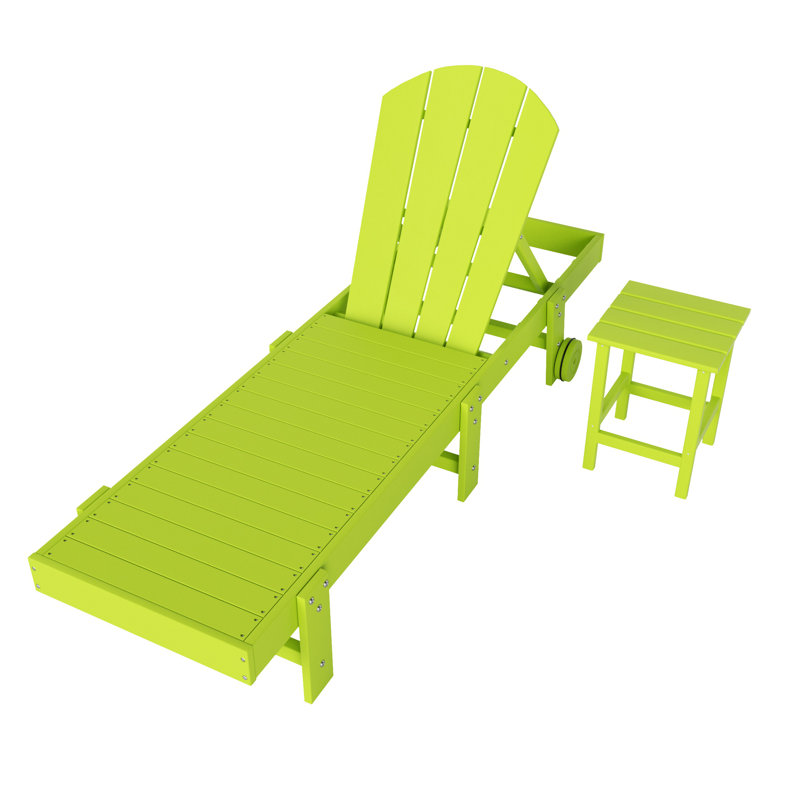 Méridienne inclinable extérieure en poly Lagune, Lime