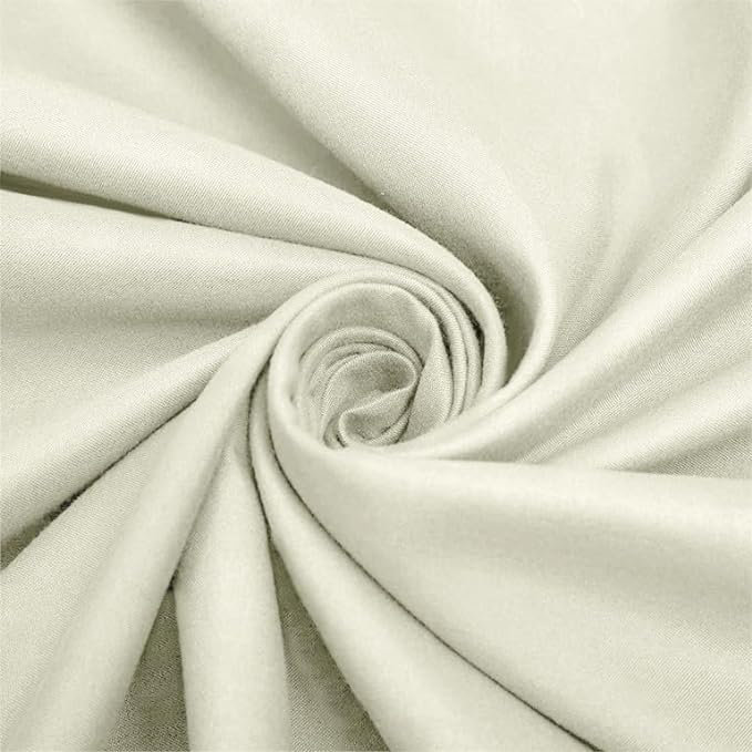 Parizoda Plain Fitted Sheet Extra Deep Pocket 30Cm , Elastic Pocket Breathable, Single (3'), Cream