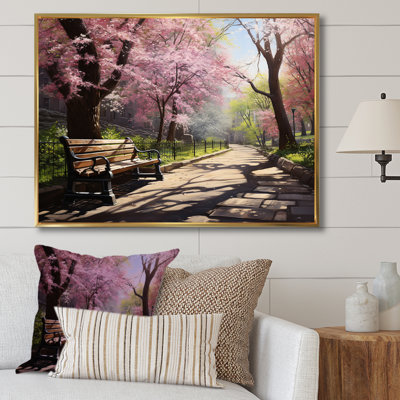 «Pink Springtime Park Floral Canopy III», art mural sur toile