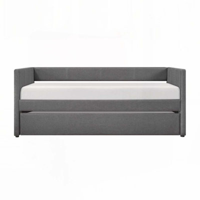 Upholstery Wooden Frame Daybed with Pull Out Trundle