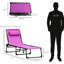 Chaise longue mauve avec inclinaison à 4 positions, surface respirante et repose-pieds réglable pour filet de soleil pliable