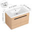 Meuble-lavabo de 30 pouces - chêne avec lavabo à poser en résine, armoire 2 portes, durabilité, lavabo de 61,3 lb de conception américaine