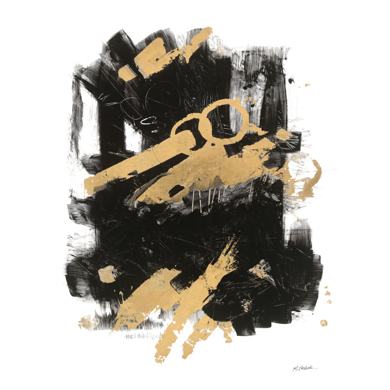 Or noir abstrait I, H 24 po x l 18 po x P 1,25 po, Non, Cadre simple blanc