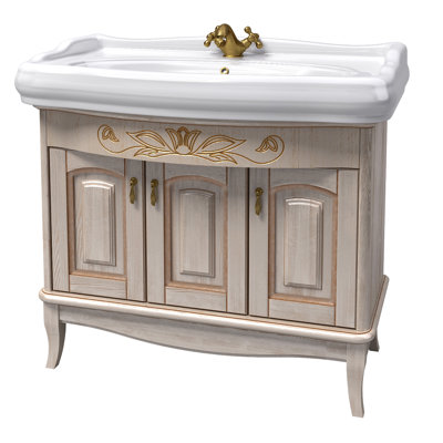 Michela 39 " W Freestanding Standard Free Standing Single Double Single Vanity Bathroom Vanity With Top