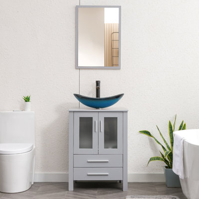 Azaree 24'' Single Bathroom Vanity with Manufactured Wood Top