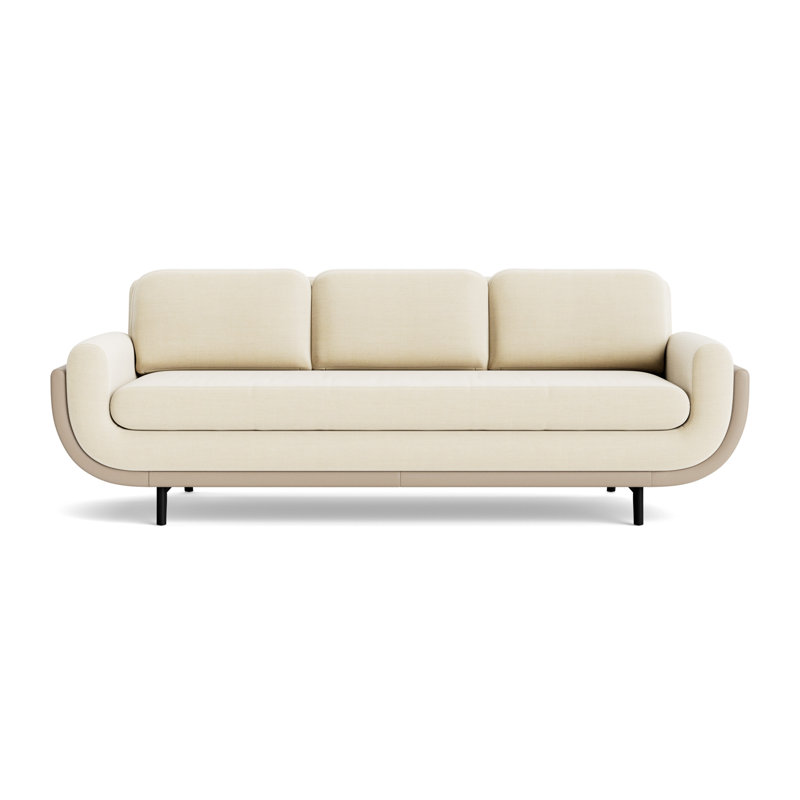 Regatta 100 Sofa, Linen - Cream/Greenwich Leather - Taupe, Black