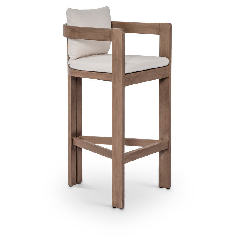 Tabouret de bar d'extérieur rembourré en tissu Newport Glenmore, Crème, crème