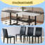 Ensemble de table de salle à manger 71 "avec chaises en polyuréthane et tablette de rangement noire-1289964933