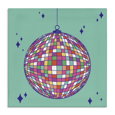 Geometric Modern Disco Ball Canvas, design by Sazerelli Designs