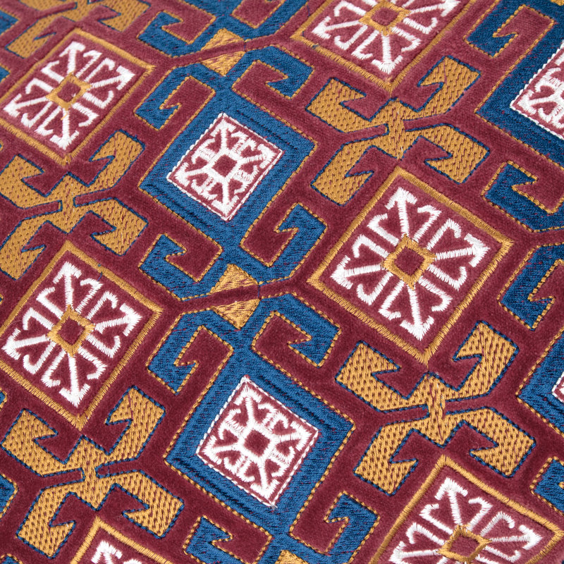 Laurel Geometric Rectangular Cushion, Blue/Pink Geometric