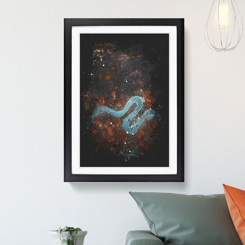 Road in Bregaglia Switzerland - Picture Frame Graphic Art Print, 63cm H x 45cm W x 2cm D, Black Framed