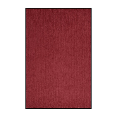 Machine Washable Solid Red Area Rug